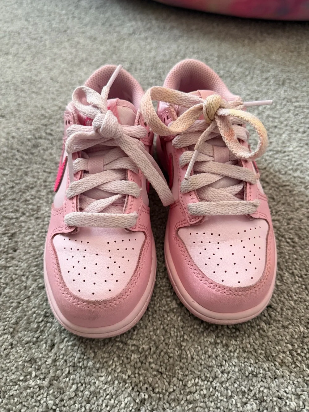 Nike Pink Low-Top Sneakers with Hot Pink Swoosh